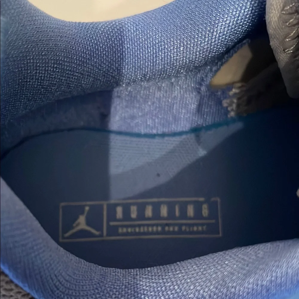 Jordan Blue and Gray Athletic Shoes with Streamlined Design